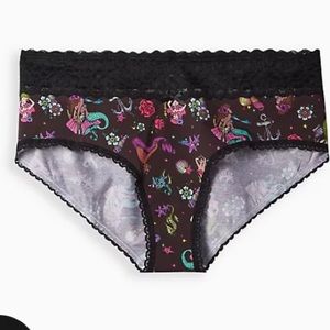Torrid COTTON MID-RISE CHEEKY LACE TRIM PANTY mermaid 2x